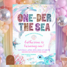 pail glitter ONEder de zee verjaardagsuitnodiging