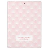 Pail-roze & White Art-Deco-patroon Klembord (Achterkant)
