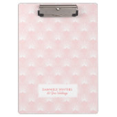 Pail-roze & White Art-Deco-patroon Klembord (Voorkant)