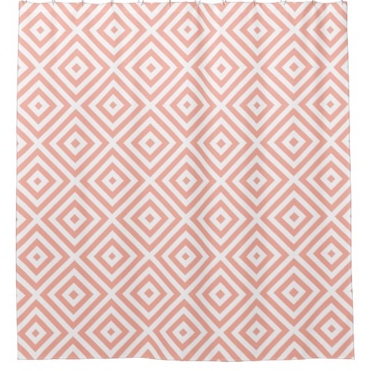 Pail roze & White Geometric Modern Pattern Douchegordijn (Voorkant)