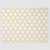 Pail Yellow & White Quatrefoil Ikat Pattern Tissuepapier (Voorkant)