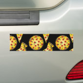 pailletjes pizza bumpersticker (Op auto)