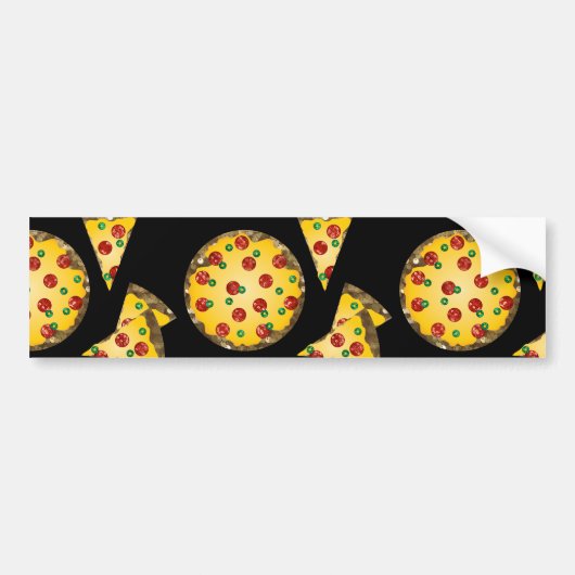 pailletjes pizza bumpersticker (Voorkant)