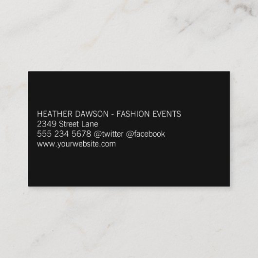 Pailletten en Glitters / Gouden Luxe Visitekaartje (Achterkant)