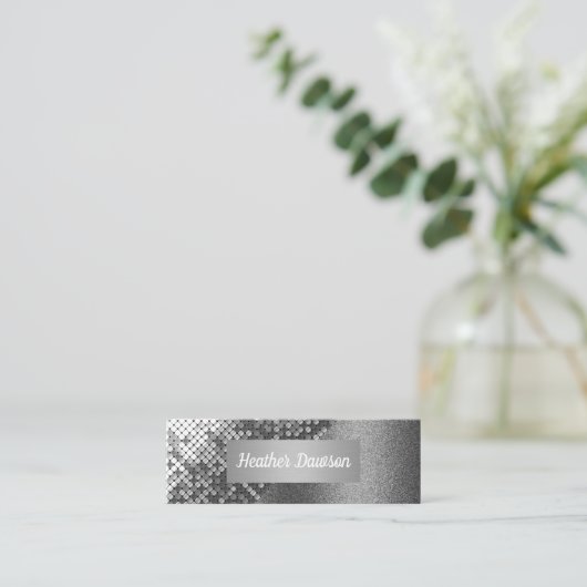 Pailletten en Glitters Mini Visitekaartje (Staand voorkant)