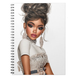 Pailletten & Gevormde Glam Girl Spiraal Foto Notit Notitieboek