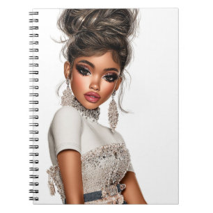 Pailletten & Gevormde Glam Girl Spiraal Foto Notit Notitieboek