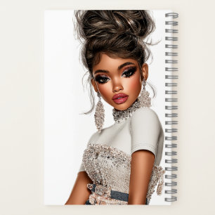 Pailletten & Gevormde Glam Girl Spiraal Notebook Notitieboek