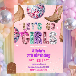 pailletten glitters cowgirl verjaardag kaart