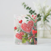 pailletten harten valentijn feestdagenkaart (Staand voorkant)