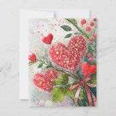 pailletten harten valentijn feestdagenkaart (Voorkant)