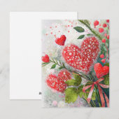 pailletten harten valentijn feestdagenkaart (Voorkant / Achterkant)