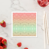 Pailletten kantpatroon verloop roze goud groen servet (Insitu)
