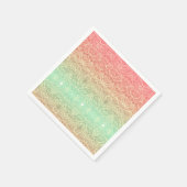 Pailletten kantpatroon verloop roze goud groen servet (Hoek)