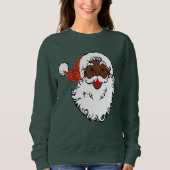 pailletten zwart santa claus vrouwen sweatshirt (Voorkant)
