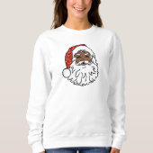 pailletten zwart santa claus vrouwen sweatshirt (Voorkant)