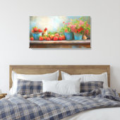 Pails van aardbeien canvas afdruk (Insitu (Slaapkamer))