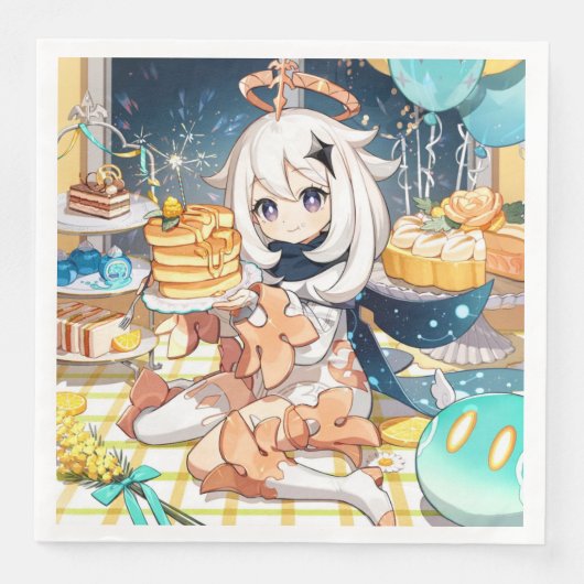 Paimon Genshin Impact Napkin Servet (Voorkant)