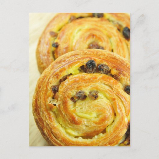 Pain au raisins briefkaart (Voorkant)