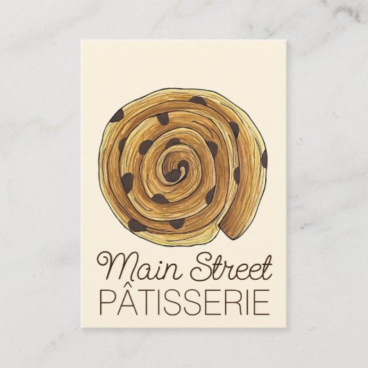 Pain Aux rozijnen Franse patisserie bakkerij chef- Visitekaartje (Voorkant)