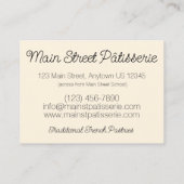 Pain Aux rozijnen Franse patisserie bakkerij chef- Visitekaartje (Achterkant)