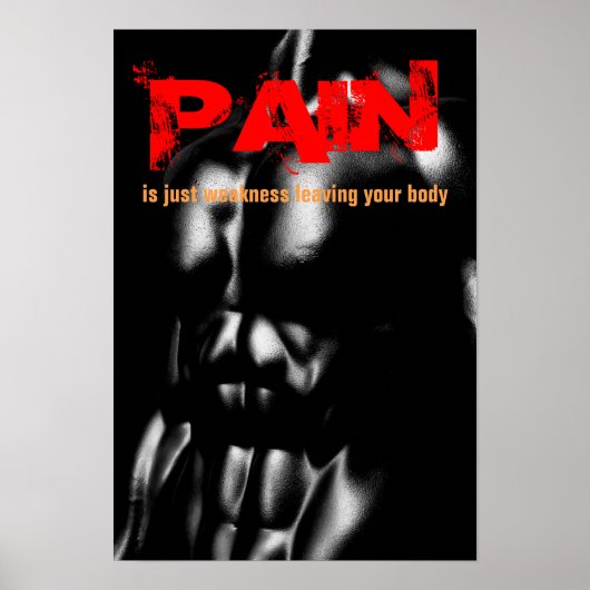 Pain Bodybuilding Fitness Inspirerend Poster (Voorkant)