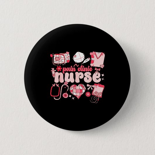 Pain Clinic Nurse Valentine's Day Pain Management  Ronde Button 5,7 Cm (Voorkant)
