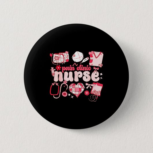Pain Clinic Nurse Valentines Day Pain Management  Ronde Button 5,7 Cm (Voorkant)