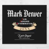 Pain, Hardship, Determination PHD Graduation Quote Bier Etiket (Enkel label)