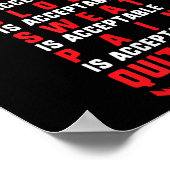 Pain Is Acceptable - Quitting Is Not - Gym Shirts Poster (Hoek)