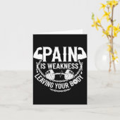 Pain Is Weakness Leaving Your Body Gym Workout Men Kaart (Gele Bloem)
