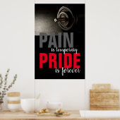 Pain Pride Forever Bodybuilding Motivatie Poster (Keuken)