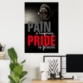 Pain Pride Forever Bodybuilding Motivatie Poster (Thuiskantoor)