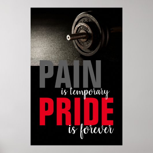 Pain Pride Forever Bodybuilding Motivatie Poster (Voorkant)