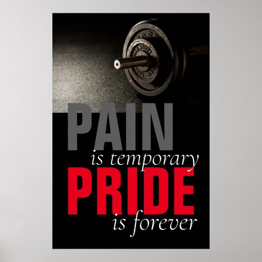 Pain Pride Forever Bodybuilding Motivatie Poster (Voorkant)