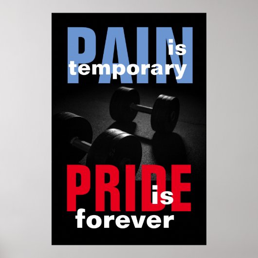 Pain Pride Forever Bodybuilding Motivatie Poster (Voorkant)