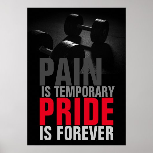 Pain Pride Motivatie Bodybuilding Fitness Poster (Voorkant)