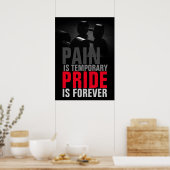 Pain Pride Motivatie Bodybuilding Fitness Poster (Keuken)