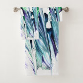Pain Remover 1 Purple Green Abstract Bath Towels Bad Handdoek (Insitu)