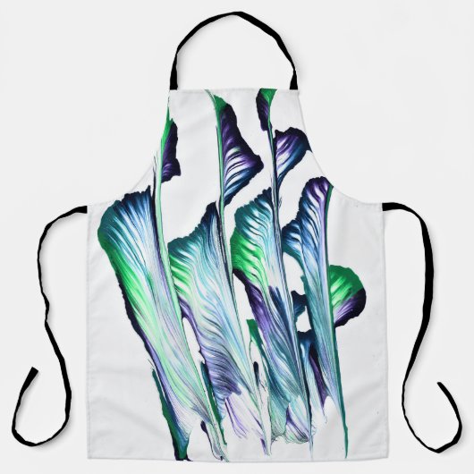 Pain Remover 1 Purple Green Flower Abstract Apron Schort (Voorkant)