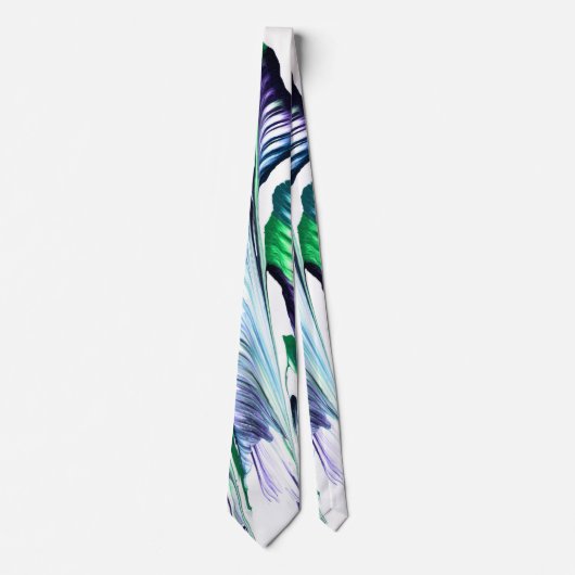 Pain Remover 1 Purple Green Flower Abstract Tie Stropdas (Voorkant)