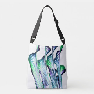 Pain Remover 1 Purple Green Flower Abstract Tote Crossbody Tas