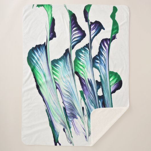 Pain Remover 1 Purple Green Flower Blanket Sherpa Deken (Voorkant)