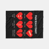 Pain Scale Chart Design For Funny Valentines Day  Fleece Deken (Voorkant (Horizontaal))