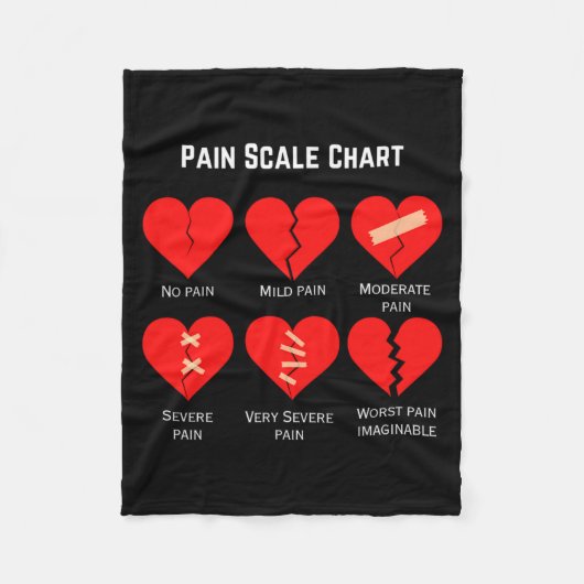 Pain Scale Chart Design For Funny Valentines Day  Fleece Deken (Voorkant)