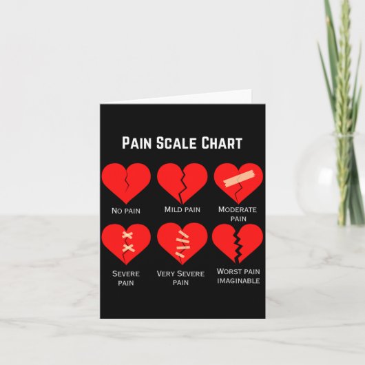 Pain Scale Chart Design For Funny Valentines Day Kaart (Voorkant)