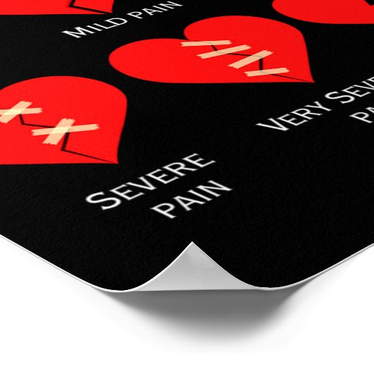 Pain Scale Chart Design For Funny Valentines Day  Poster (Hoek)