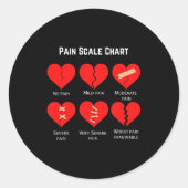 Pain Scale Chart Design For Funny Valentines Day  Ronde Sticker (Voorkant)