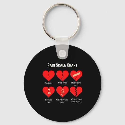 Pain Scale Chart Design For Funny Valentines Day  Sleutelhanger (Voorkant)