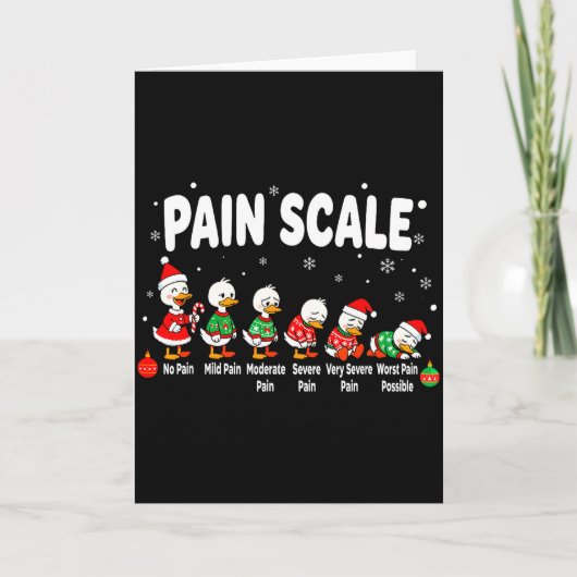 Pain Scale Christmas Goose Funny Nurse Christmas I Kaart (Voorkant)